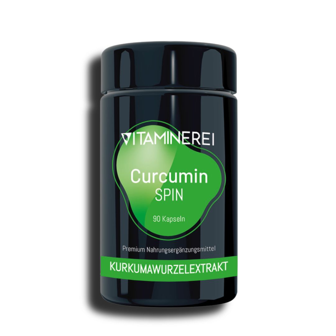 90 Kapseln Curcumin Spin der Vitaminerei im Miron Violettglas