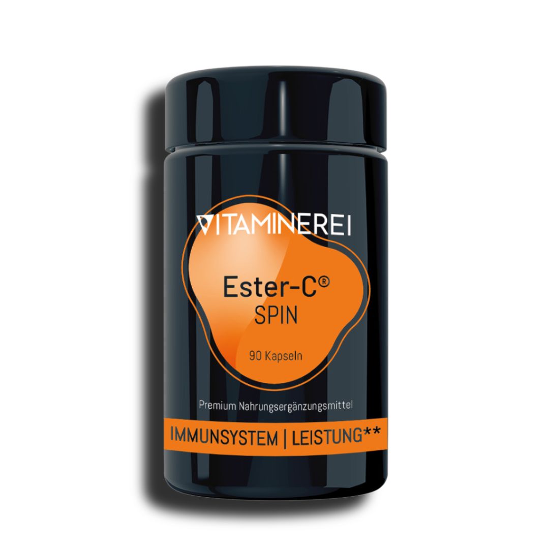 90 Kapseln Ester-C Spin der Vitaminerei im Miron Violettglas 
