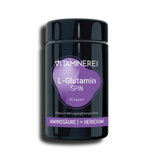 900 Kapseln L-Glutamin der Vitaminerei im hochwertigen Violett Mironglas