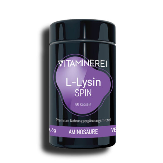 60 Kapseln L-Lysin der Vitaminerei im hochwertigen Violett Mironglas