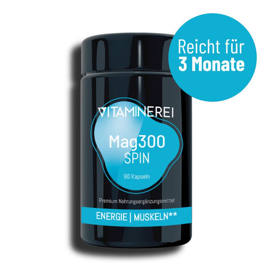 90 Kapseln Mag300 der Vitaminerei im Miron Violettglas für Energie und Muskeln reicht für 3 Monate 