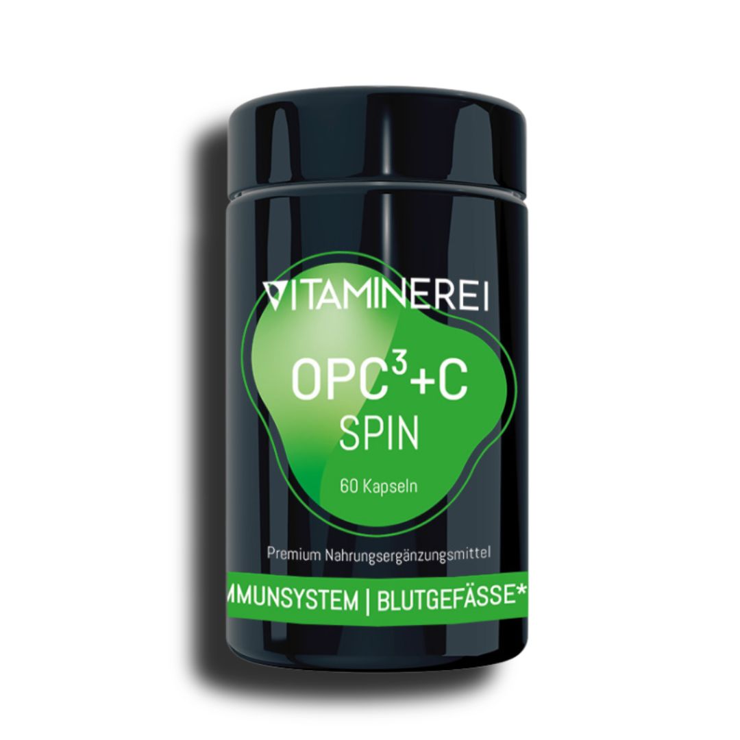 60 Kapaseln OPC3+C Spin der Vitaminerei im Miron Violettglas