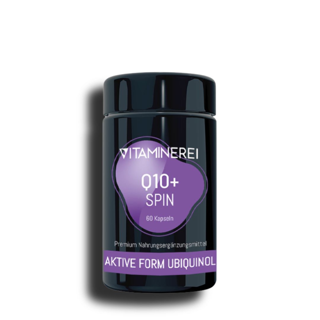 60 Kapseln Q10+ Spin der Vitaminerei im Miron Violettglas